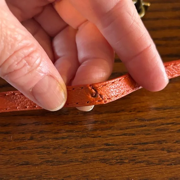 Elliott Lucca Women's Orange Vegan Leather Crossbody Purse - Picture 12 of 12